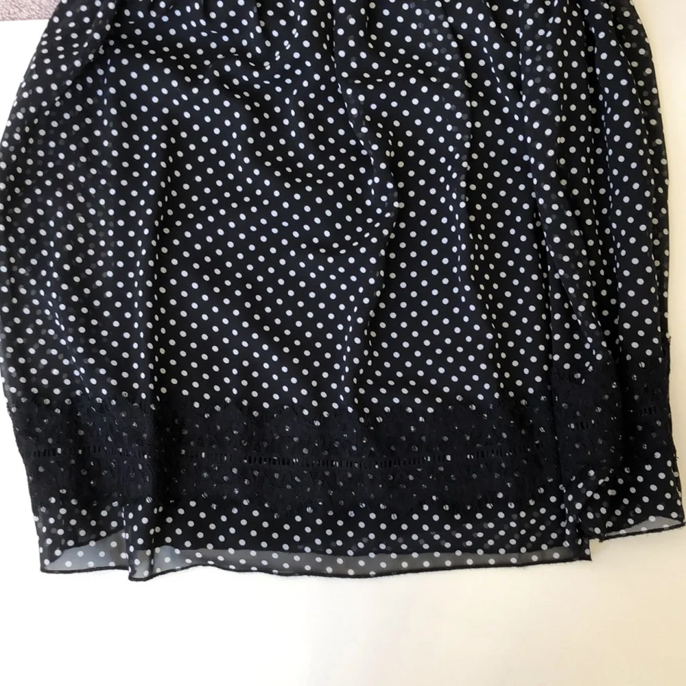 Enfocus Black and Polka Dot‎ MIDI Dress Size 6
